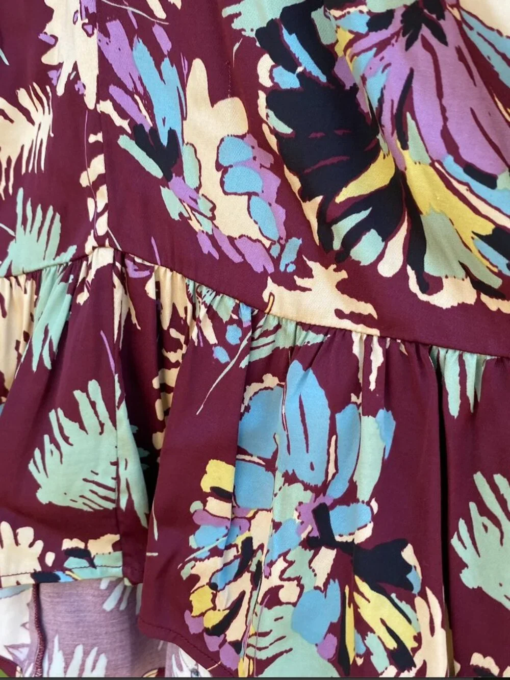 Trashy Diva Stretch Rayon Abstract Floral 1940s Style Dress - Size 10 - Picture 10 of 13